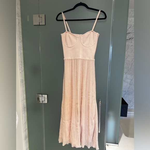 Sandro corset maxi dress in light pink size 34 - Picture 1 of 4